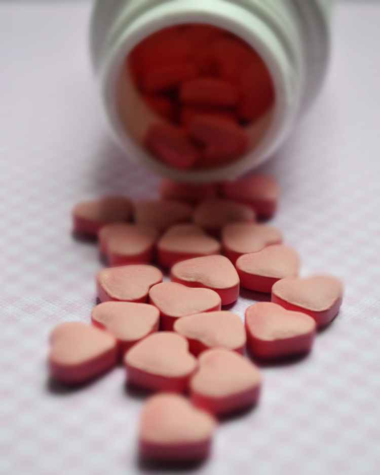 heart shaped pills